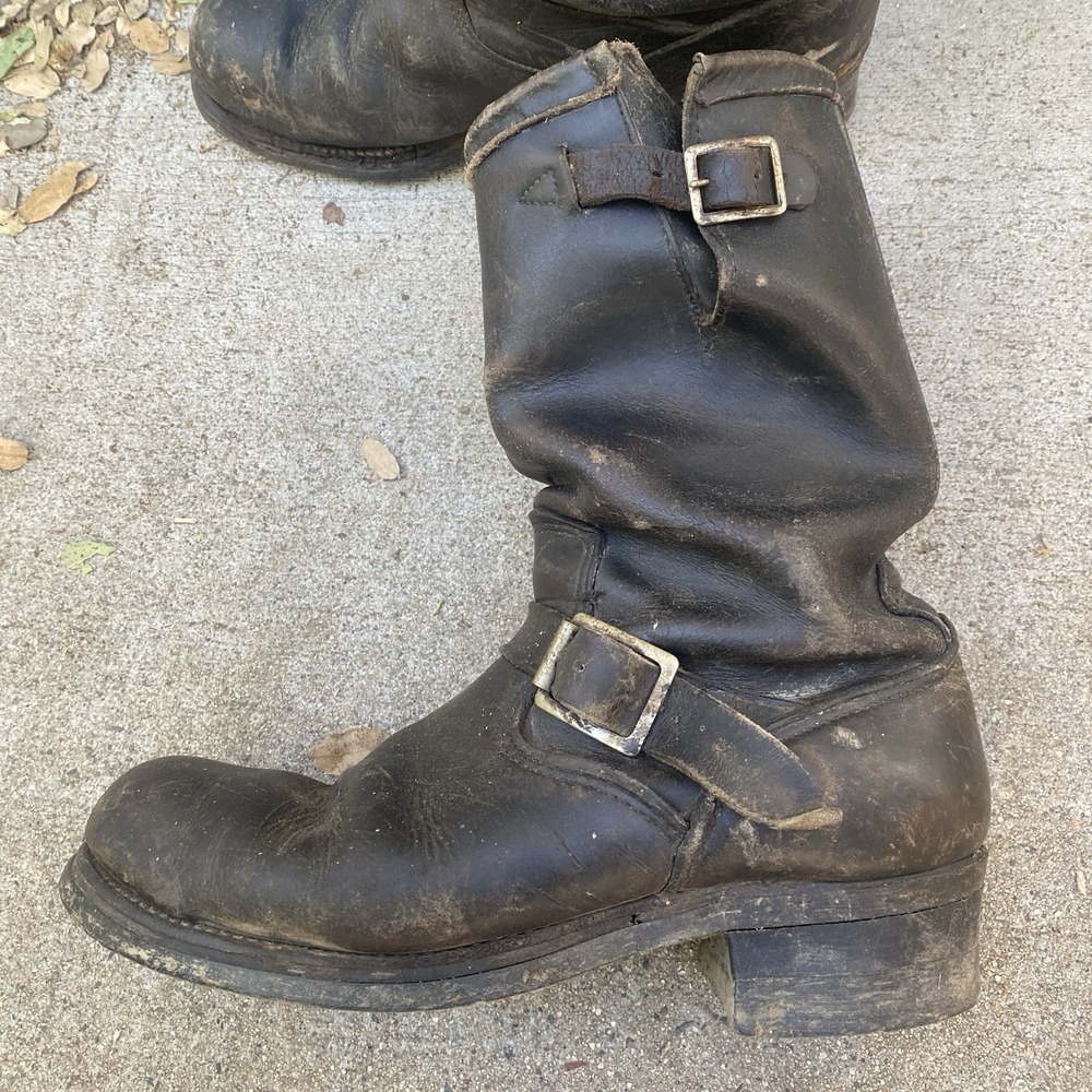 Vintage 60s Sears Engineer Boots Buckle Biker Size Men US 9 Rockabilly